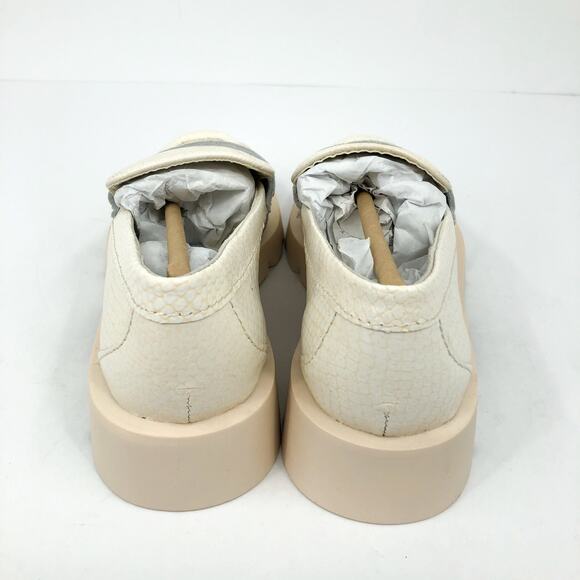 Dolce Vita Womens Elias Loafer 6.5 White Ivory Embossed Leather Lug Sole NWOB - Picture 9 of 11